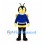 Bee Mascot Costume in Black and Yellow with Blue Shirt