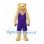 Lion Mascot Costume in Cream with Long Mane and Purple Sports Uniform