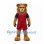 Lion Mascot Costume in Brown with Long Mane and Red Sports Uniform