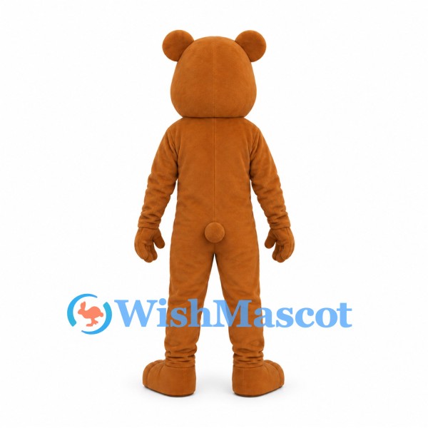 Bear Mascot Costume in Brown with Small Rounded Ears