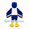 Bird Mascot Costume in Blue with White Sports Jersey and Yellow Feet