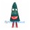 Christmas Tree Mascot Costume in Dark Green with Layered Fringe and Red Legs