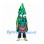 Christmas Tree Mascot Costume with Green Layered Leaves and Long Nose