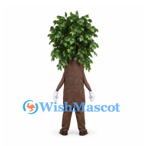 Tree Mascot Costume with Brown Trunk and Full Green Leaf Canopy