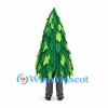 Christmas Tree Mascot Costume with Layered Green Leaves and Red Nose