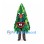Christmas Tree Mascot Costume with Layered Green Leaves and Red Nose