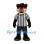 Panther Mascot Costume in Black with Referee Shirt