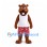Beaver Mascot Costume in Brown with White Shirt and Red Floral Shorts
