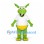 Dragon Mascot Costume in Lime Green with White Shirt and Yellow Belly