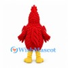 Bird Mascot Costume in Red with Layered Feather Panels