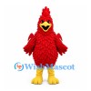 Bird Mascot Costume in Red with Layered Feather Panels