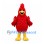 Bird Mascot Costume in Red with Layered Feather Panels