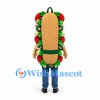 Sandwich Mascot Costume with Brown Bread Green Lettuce and Red Tomato Details