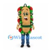 Sandwich Mascot Costume with Brown Bread Green Lettuce and Red Tomato Details