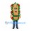Sandwich Mascot Costume with Brown Bread Green Lettuce and Red Tomato Details
