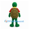 Turtle Mascot Costume in Green with Red Shirt and Brown Shell