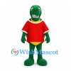 Turtle Mascot Costume in Green with Red Shirt and Brown Shell