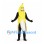 Banana Mascot Costume in Yellow with Open Peel and Black Sleeves
