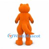 Dinosaur Mascot Costume in Orange with Large Teeth and Long Tail