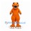 Dinosaur Mascot Costume in Orange with Large Teeth and Long Tail