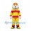 Dog Mascot Costume in Yellow and Red Firefighter Uniform