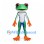 Frog Mascot Costume in Green with Red Eyes and Orange Hands and Feet