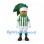 Leafy Vegetable Mascot Costume with Green Striped Sports Shirt and White Shorts