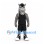 Horse Mascot Costume in Gray with Black Basketball Uniform