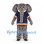Elephant Mascot Costume in Gray with Navy Sports Shirt and Orange Trim