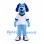 Dog Mascot Costume in Blue with White Shirt and Light Blue Trousers