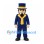 Gentleman Mascot Costume with Black Beard Blue Top Hat and Yellow Waistcoat