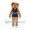 Dog Mascot Costume in Tan with Navy Cheerleader Dress and Red Bow