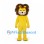 Lion Mascot Costume in Yellow with Brown Mane and Round Face