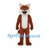Fox Mascot Costume in Rust Brown with White Chest and Tail Tip
