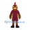 Rooster Mascot Costume in Brown with Burgundy Sports Uniform
