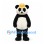 Panda Mascot Costume in Black and White with Yellow Cap