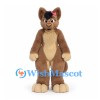 Cat Mascot Costume in Brown with Cream Belly and Pink Bow