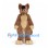 Cat Mascot Costume in Brown with Cream Belly and Pink Bow