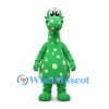 Dinosaur Mascot Costume in Green with Cream Spots and Long Neck