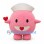Nurse Character Mascot Costume in Pink with White Hat and Heart Hands