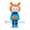 Alien Mascot Costume in Orange with Blue Uniform and Waist Bag
