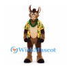 Donkey Mascot Costume in Brown with Yellow Tropical Shirt