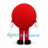 Red Ball Mascot Costume with White Gloves and Smiling Face