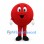 Red Ball Mascot Costume with White Gloves and Smiling Face