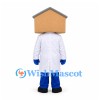 House Doctor Mascot Costume with White Coat and Stethoscope