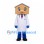 House Doctor Mascot Costume with White Coat and Stethoscope