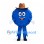 Blue Ribbon Mascot Costume with Brown Cowboy Hat and White Gloves