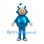 Bubble Character Mascot Costume in Metallic Blue with Round Head Details