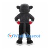 Panther Mascot Costume in Gray with Muscular Arms and Black Trousers