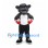 Panther Mascot Costume in Gray with Muscular Arms and Black Trousers
